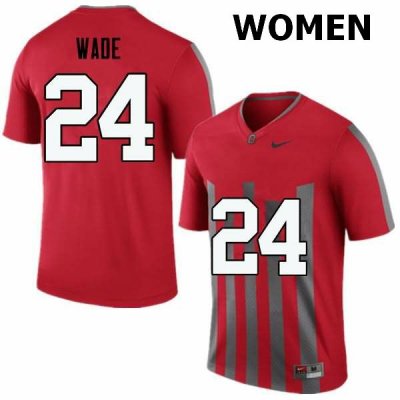 Women's Ohio State Buckeyes #24 Shaun Wade Throwback Nike NCAA College Football Jersey Stability EEF7244ZQ
